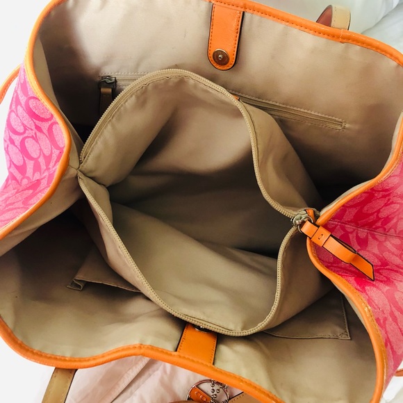 Pink and Orange Coach Purse - Picture 2 of 4